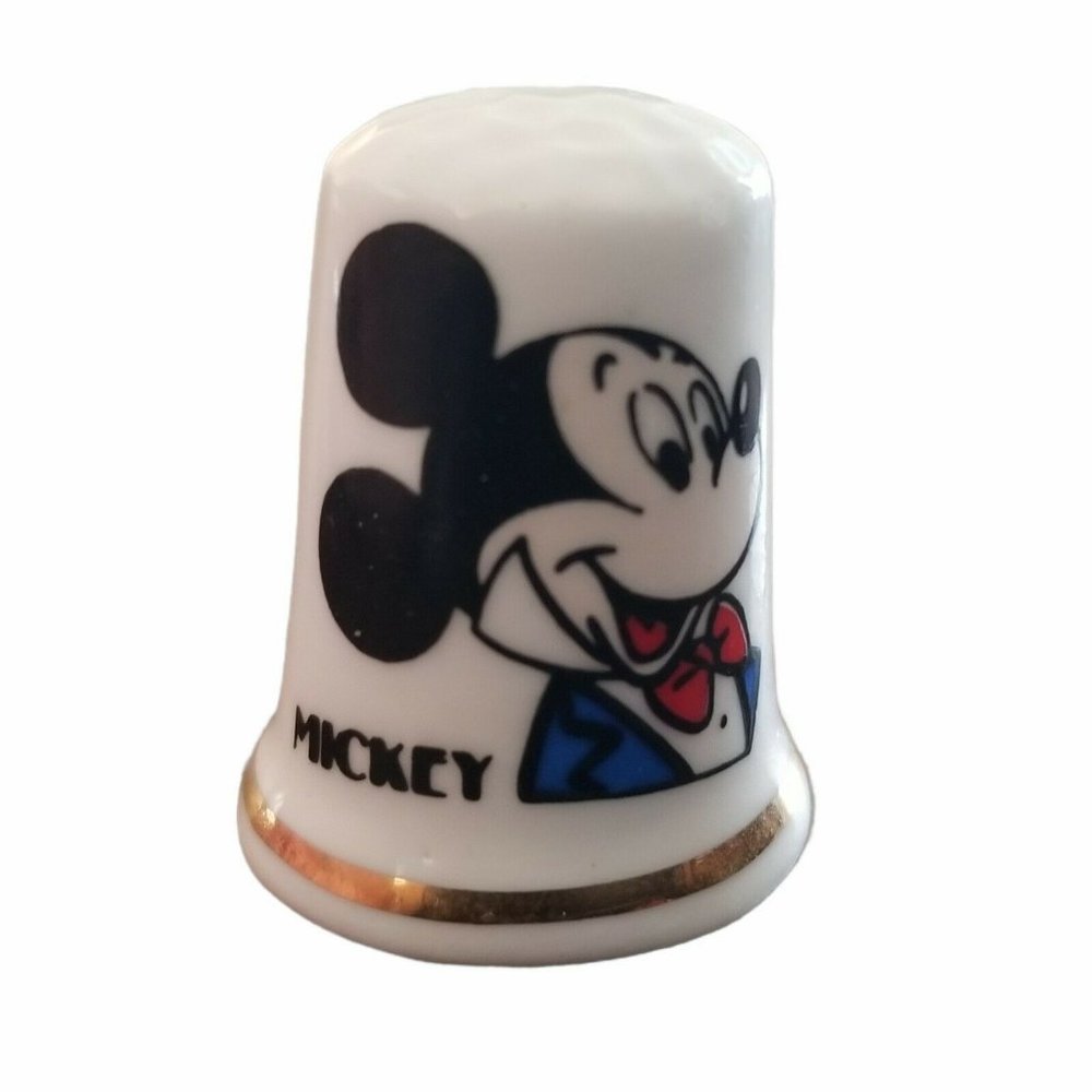 Disneyland Mickey Mouse Thimble Bone China Made in England Walt Disney Souvenir